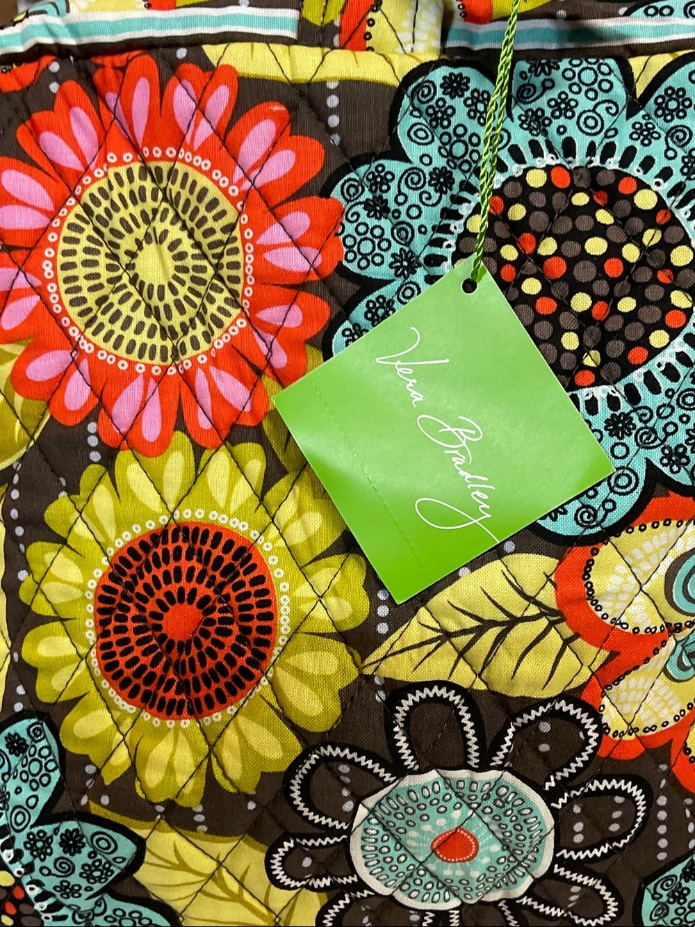 Vera Bradley Floral Quilted Travel Bag in Brown, Turquoise, Lime, Orange, Pink - Picture 2 of 5